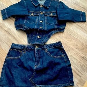 Fashion Nova Blue Jean Jacket Cropped Denim Style